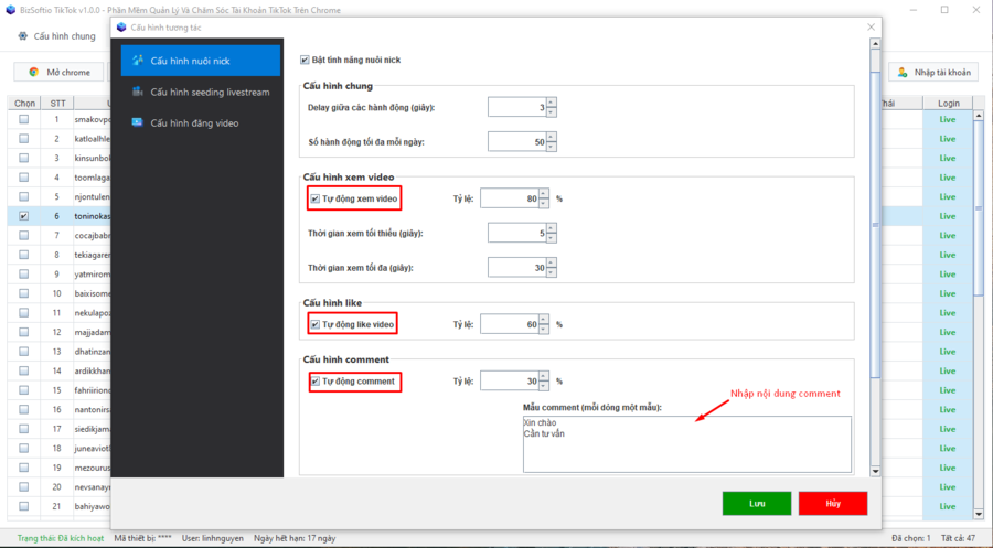 những cách nuôi nick TikTok