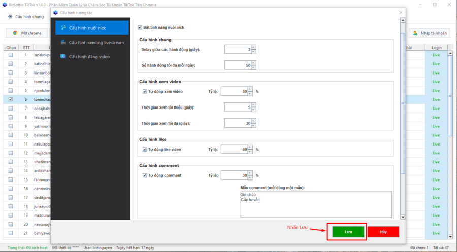 cách nuôi acc TikTok